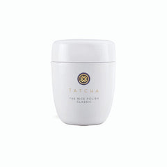TATCHA Rice Polish Classic jar close-up showing creamy texture for gentle exfoliation.
