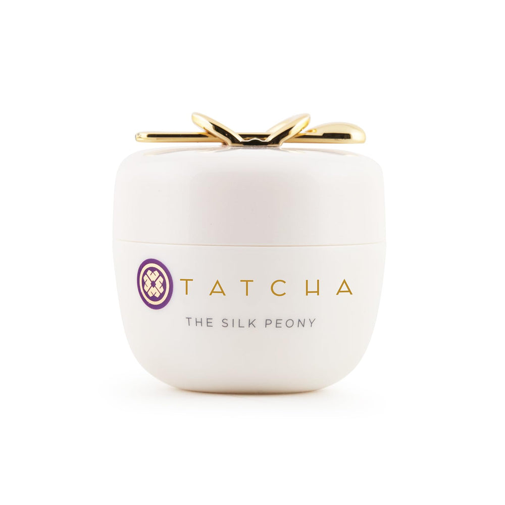 TATCHA Silk Peony Eye Cream jar showing luxurious packaging.