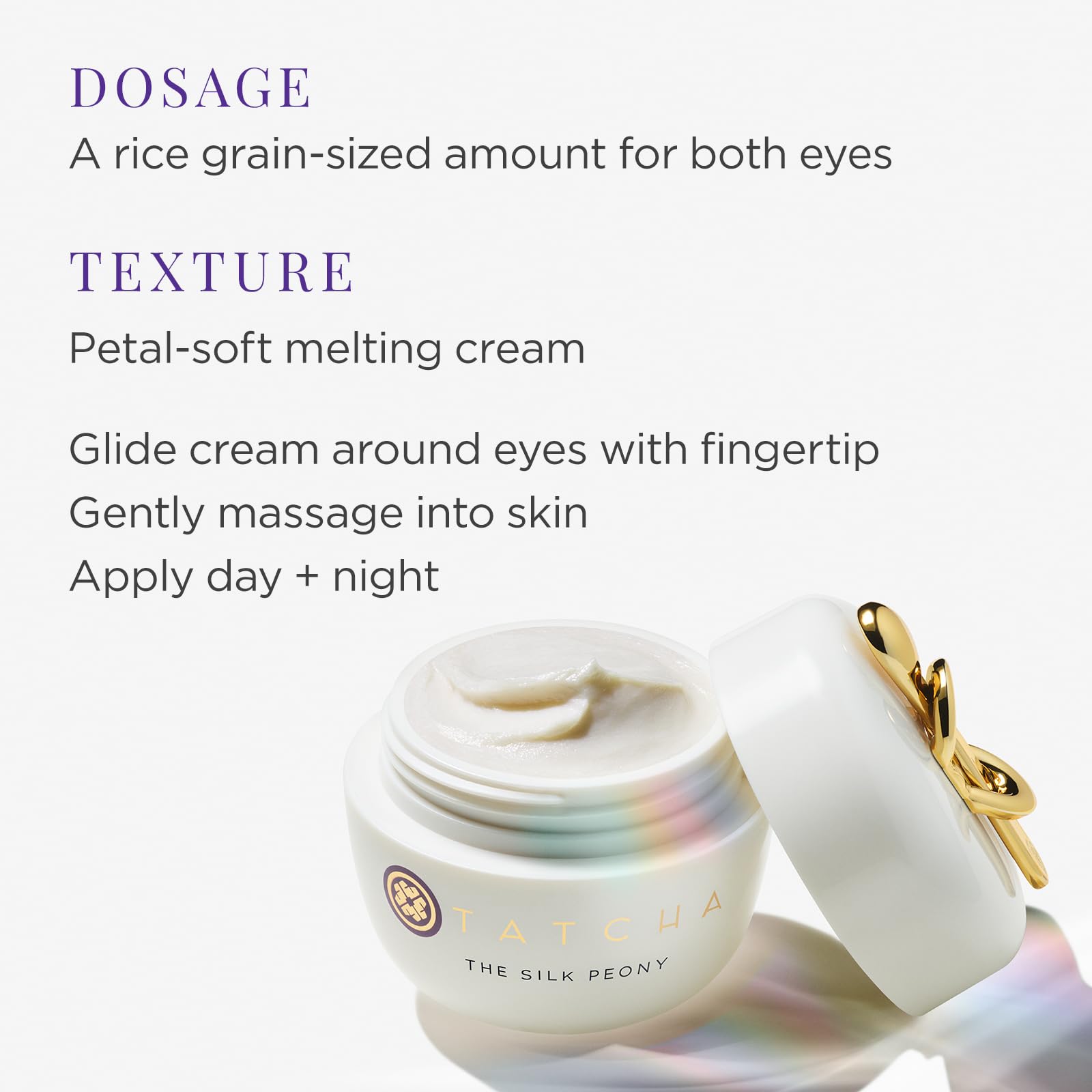 Prepping eye makeup with TATCHA Silk Peony Eye Cream.