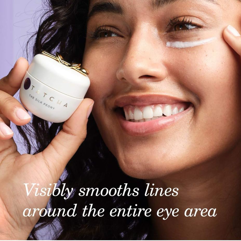 Close-up of TATCHA Silk Peony Eye Cream's smooth texture.