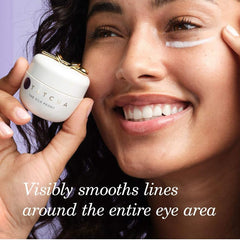 Close-up of TATCHA Silk Peony Eye Cream's smooth texture.