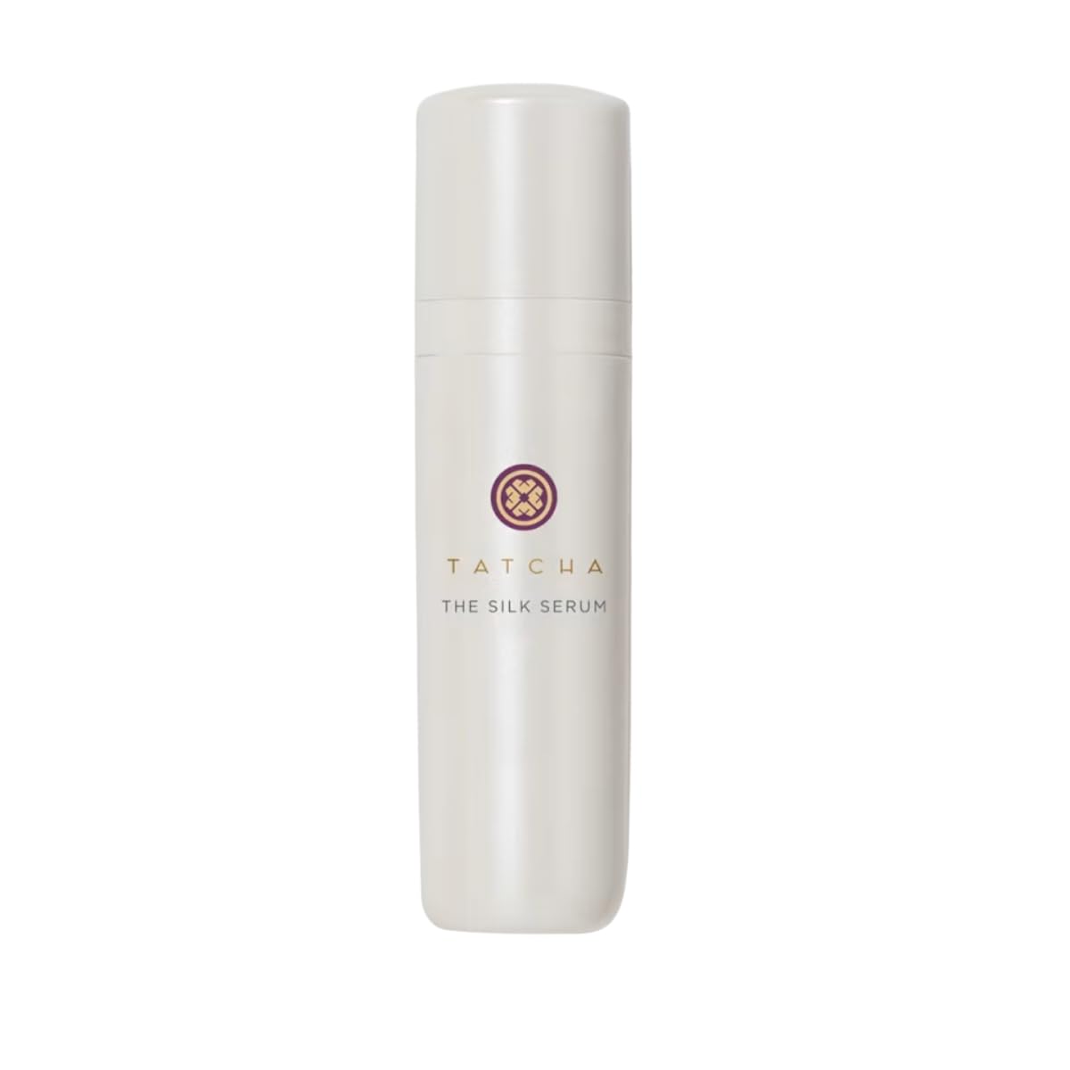 TATCHA Silk Serum bottle closeup shows a luxe texture and smoothing potential.
