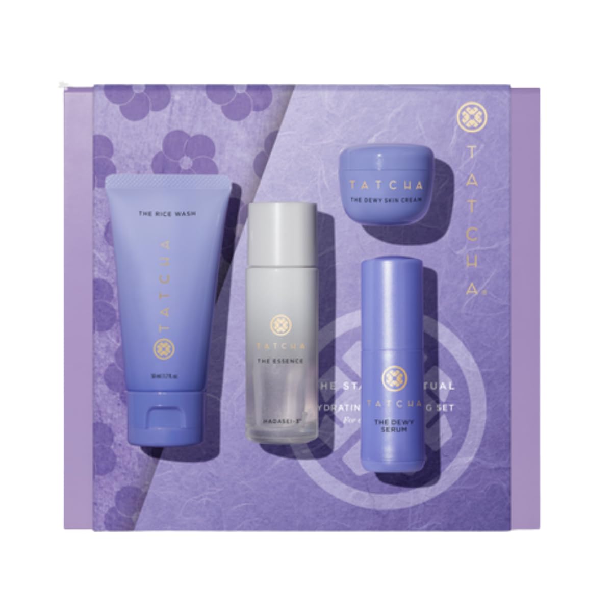 TATCHA Starter Ritual Set packaging on a clean surface, ideal for gifting and home spa routines.
