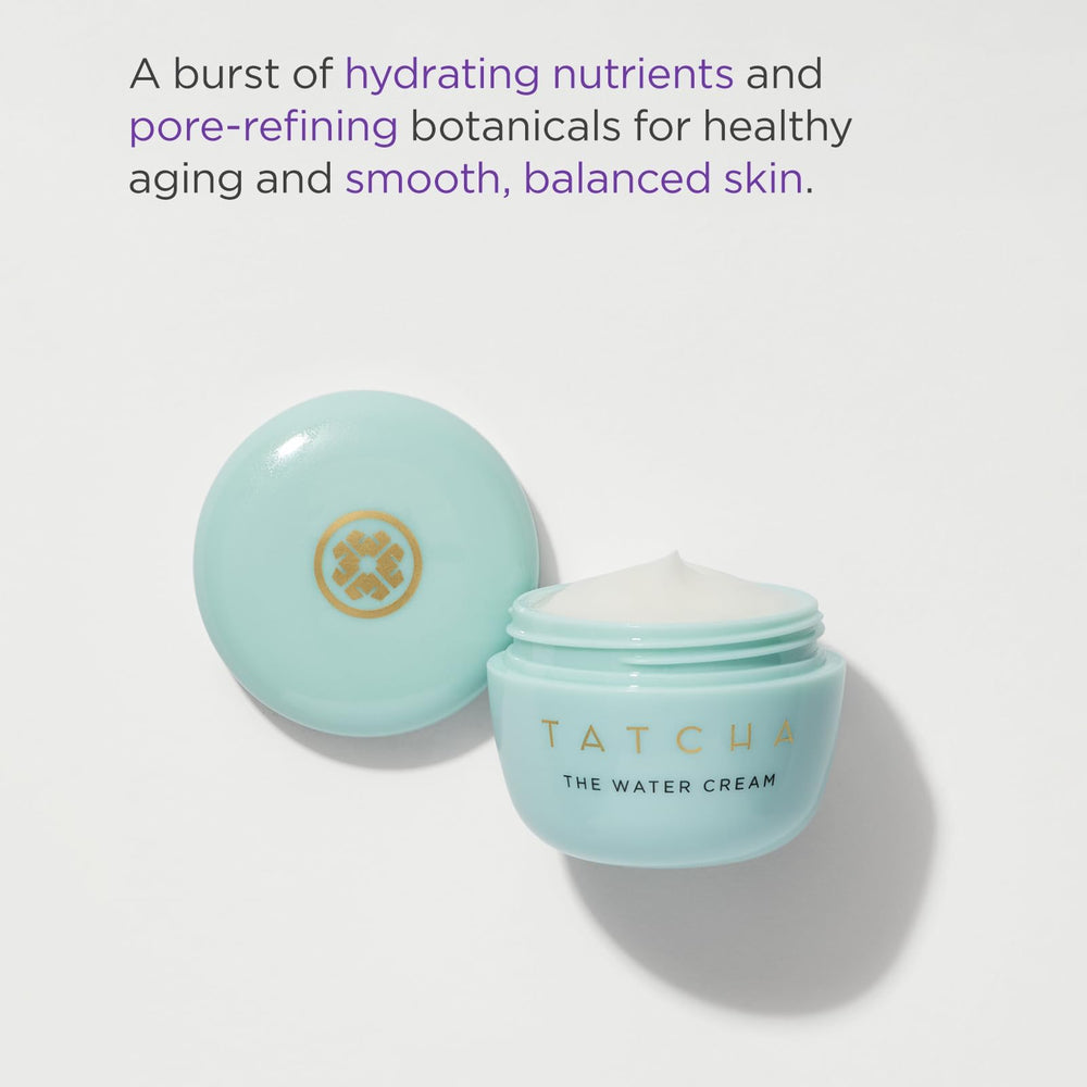 Tatcha Starter Ritual Set close-up highlights refined pores and refreshed skin texture.