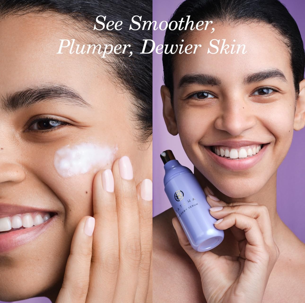 Tatcha The Dewy Serum with squalane illustrating lasting moisture lock