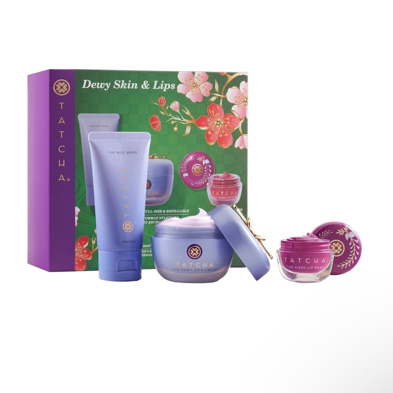TATCHA Travel Rice Wash bottle with gentle cleansing for radiant skin