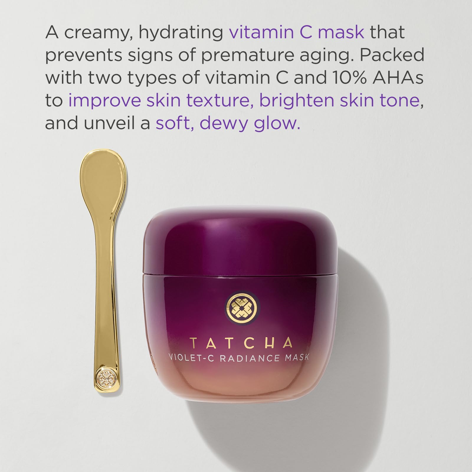 TATCHA Radiance Mask application close-up demonstrates rinse-off smooth skin result