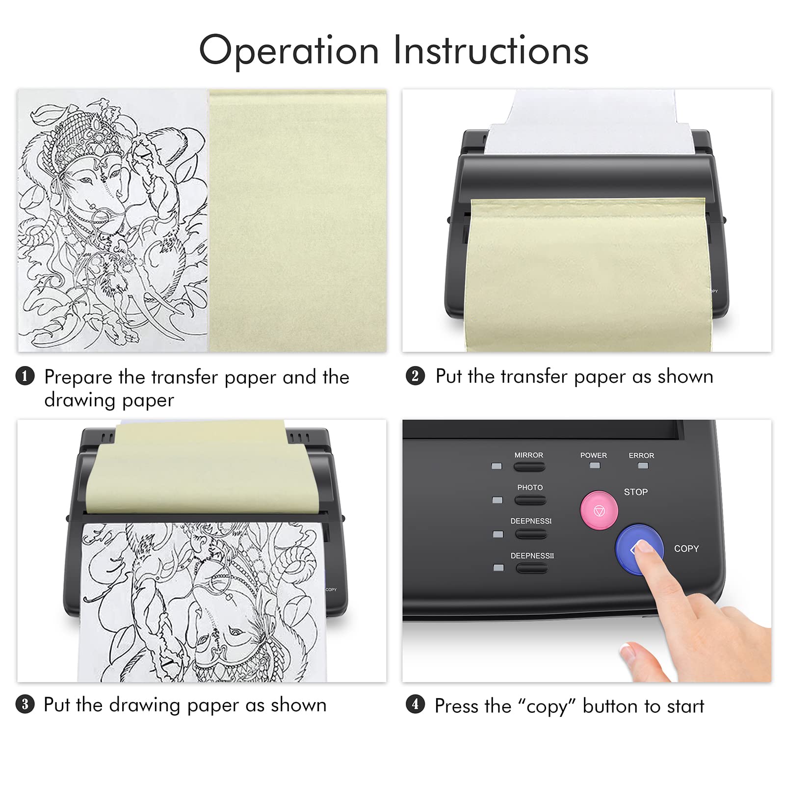 TATELF stencil printer in use with stencil paper demonstrates workflow.