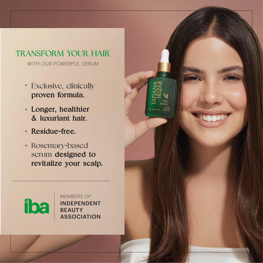 Tatiana Irizar non-greasy serum texture demonstrated for light feel.