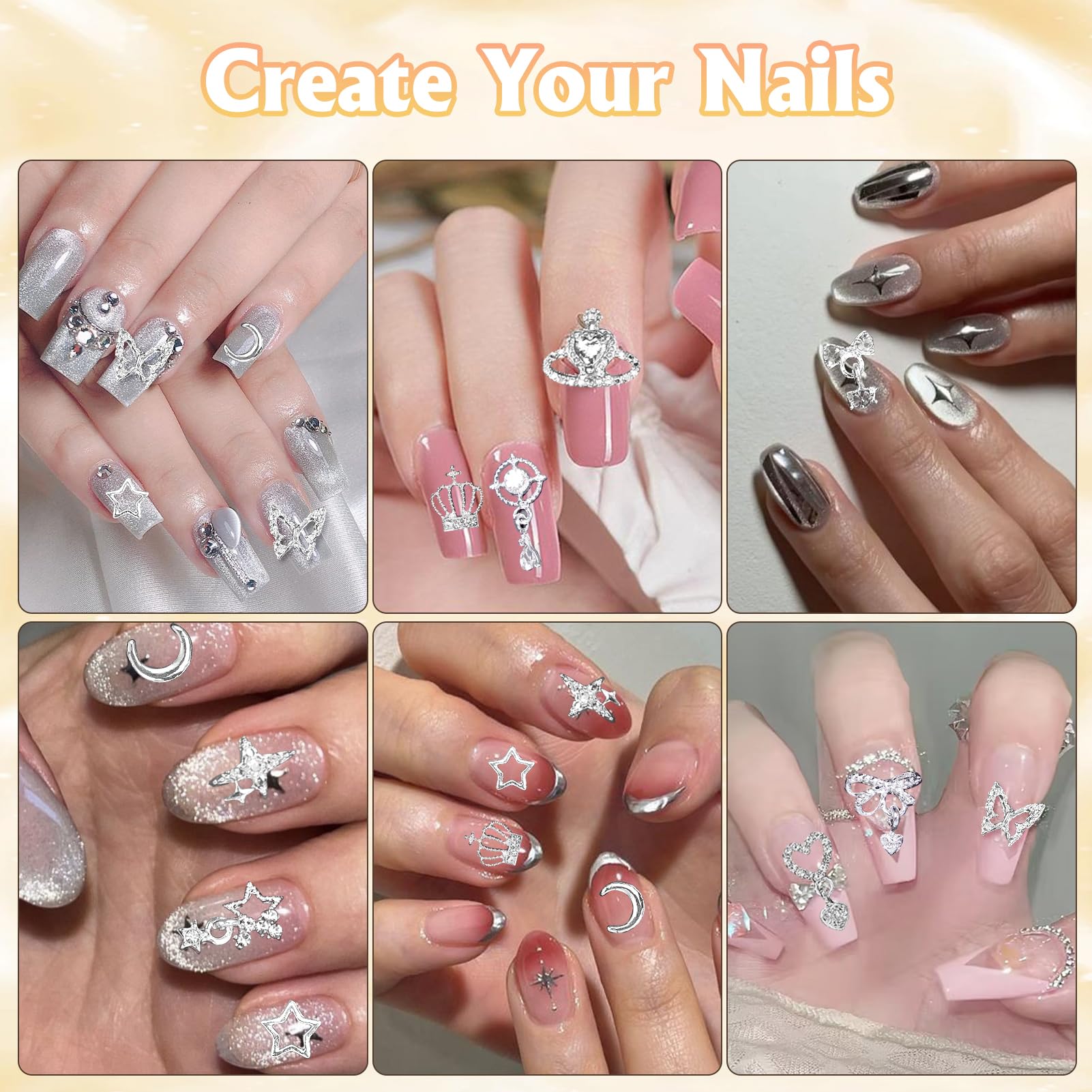 Tatiwoo butterfly metal nail charms inspire delicate, nature-inspired nail art