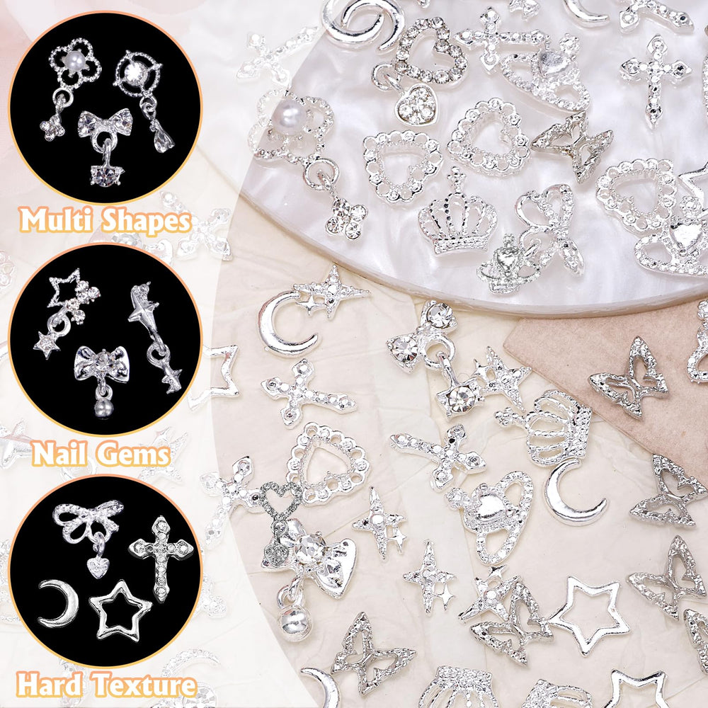 Tatiwoo dangle-bowknots nail gems bring whimsical flair to nail art