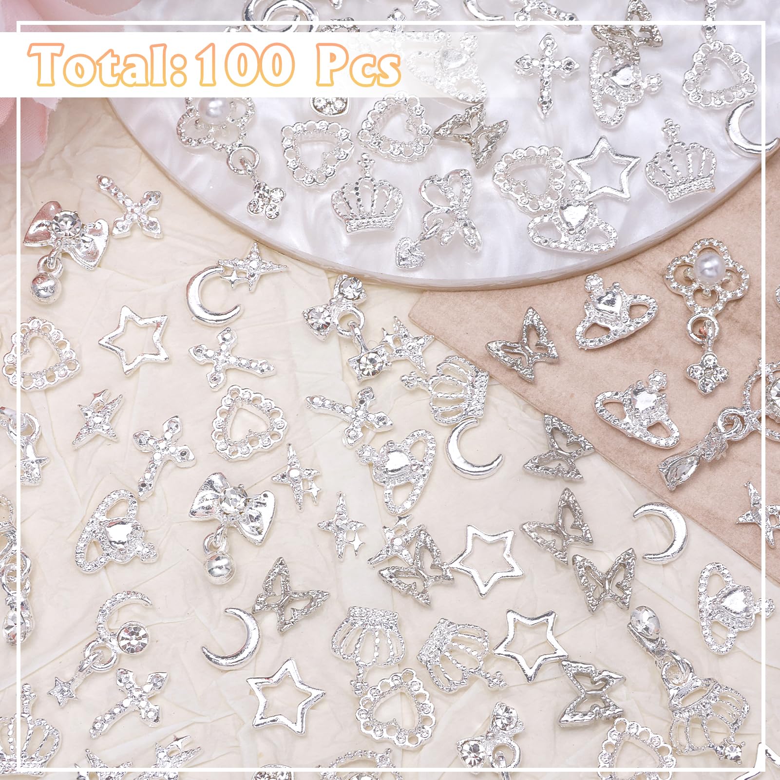 Tatiwoo dangle-crown nail charms create regal detail for elegant nail designs