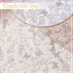 Tatiwoo dangle-crown nail charms create regal detail for elegant nail designs