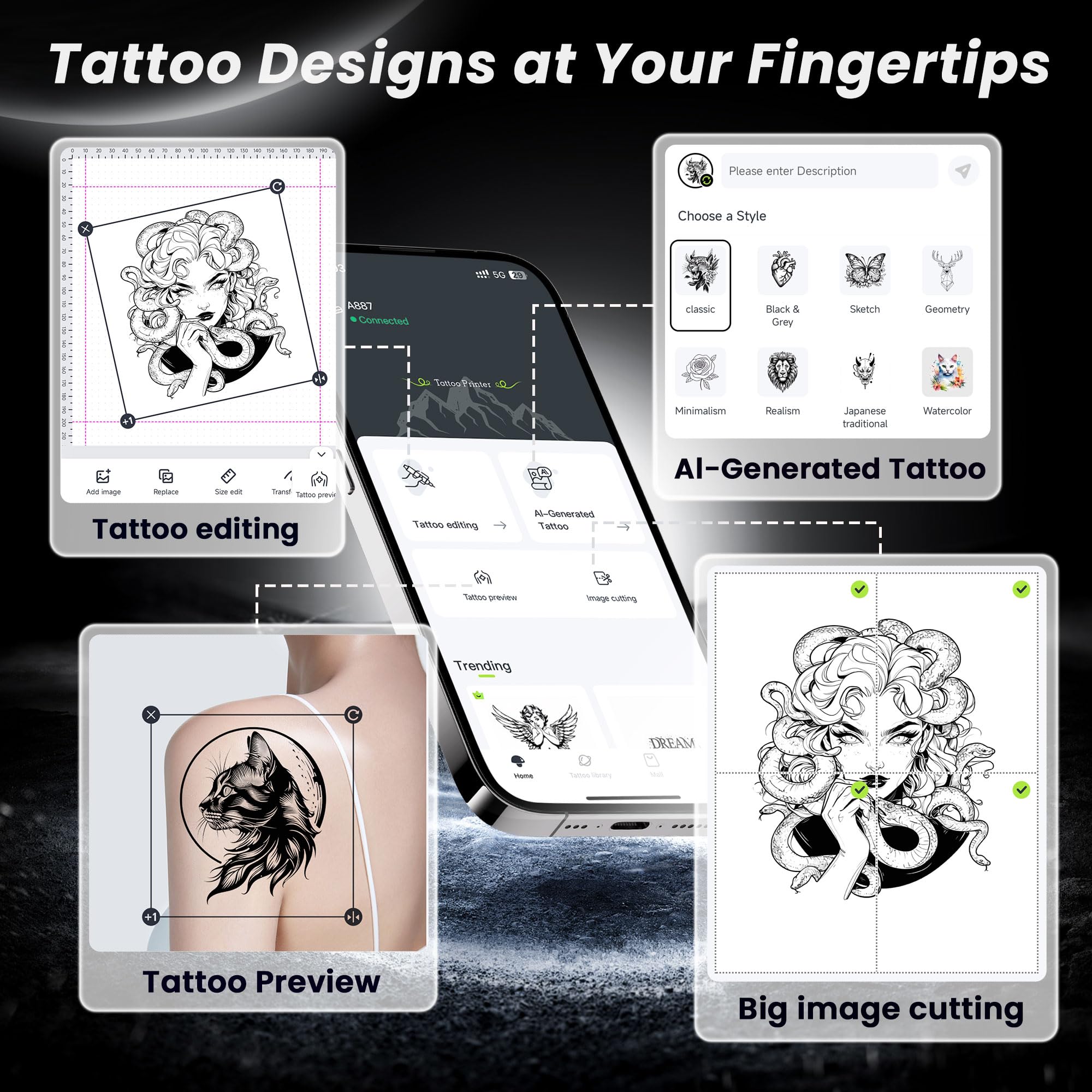 TATTMUSE 10-sheets transfer paper included ready-to-print package