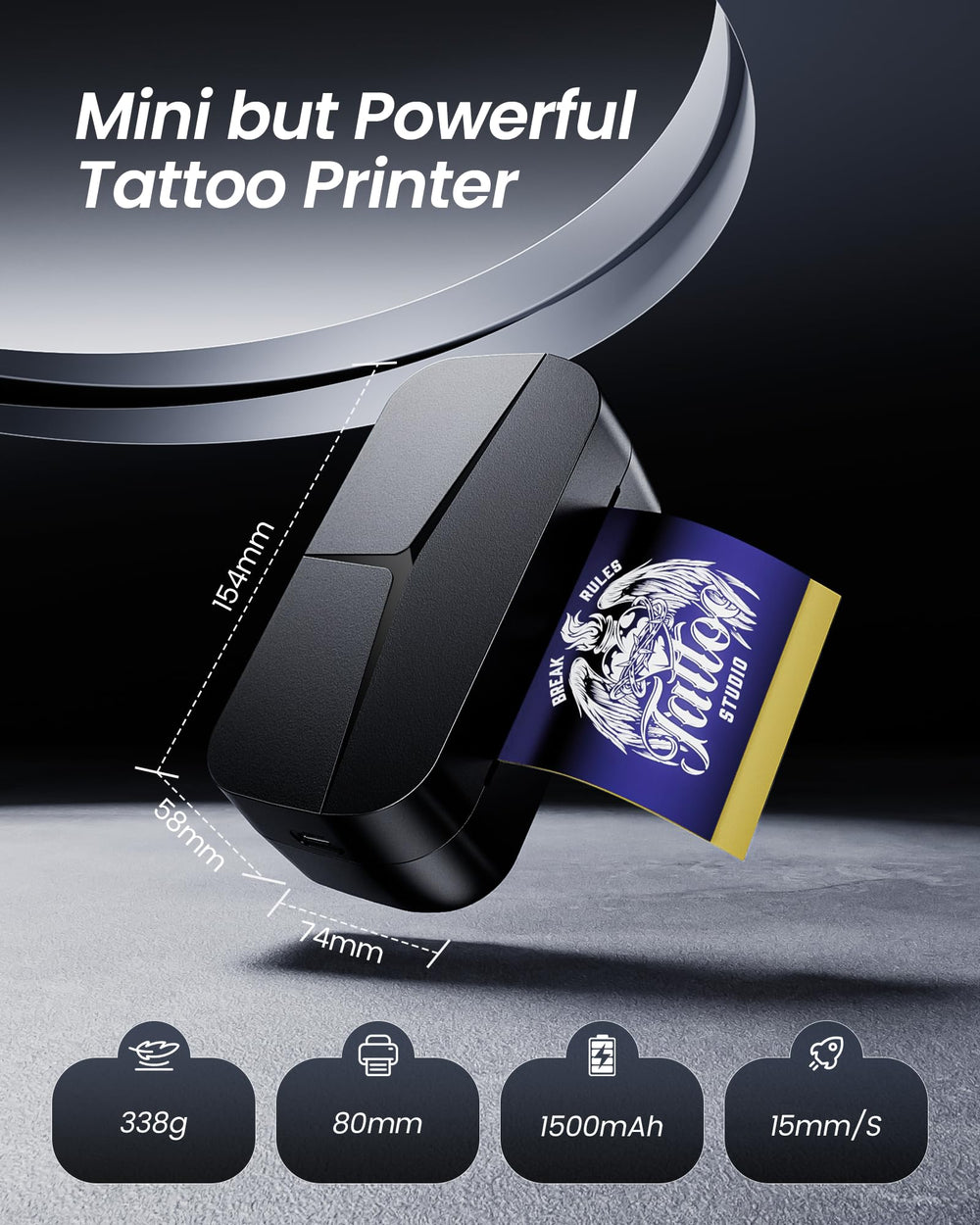 TATTMUSE TP32 palm-sized device weighing 338g for travel-ready use