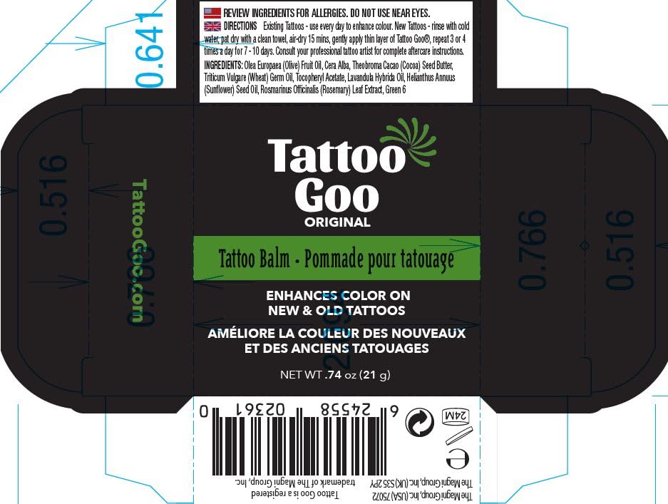 Tattoo Goo Made in USA label—cruelty-free and petroleum-free.