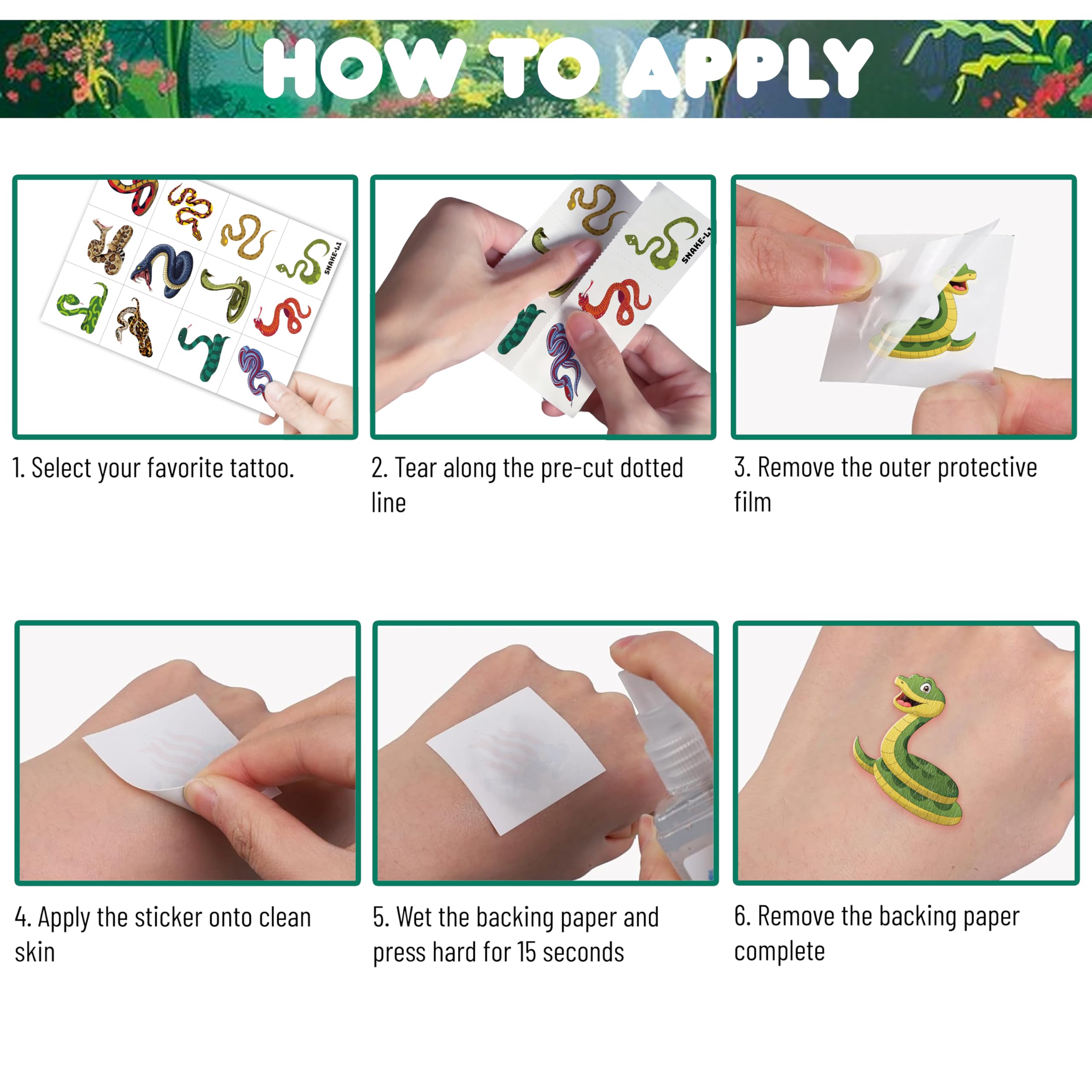 Tatuajes-serpiente de papel eco, opción segura