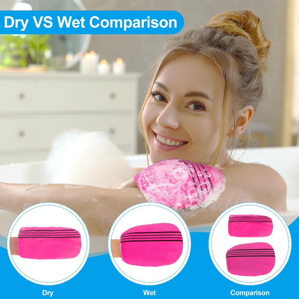 Tatuo 8-pcs Korean exfoliating mitts pack supports family use and rotation