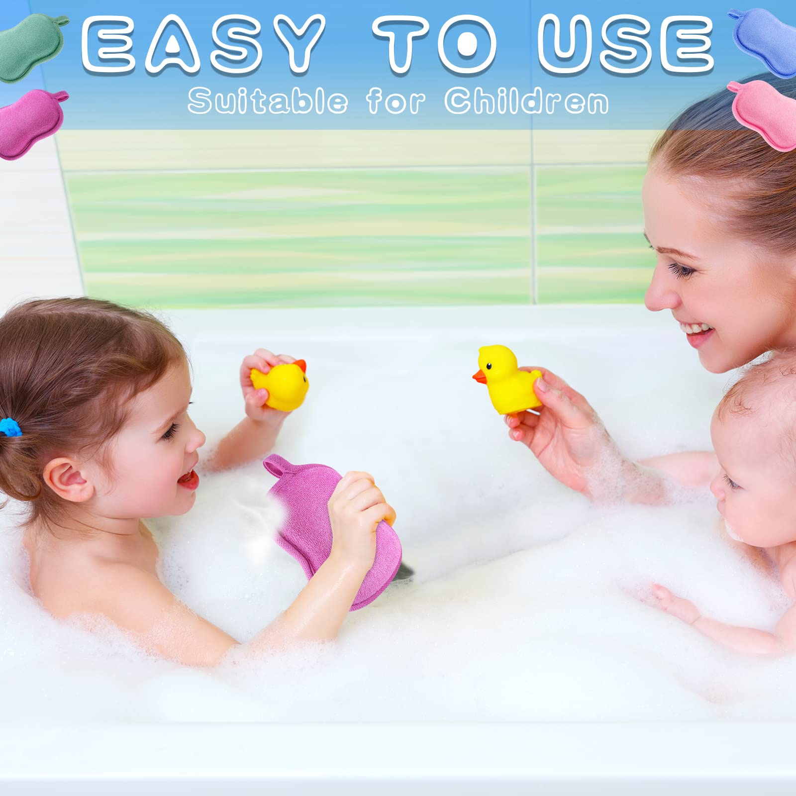 Tatuo baby bath sponge blue—durable, reusable sponge for long-lasting toddler bathing routines.