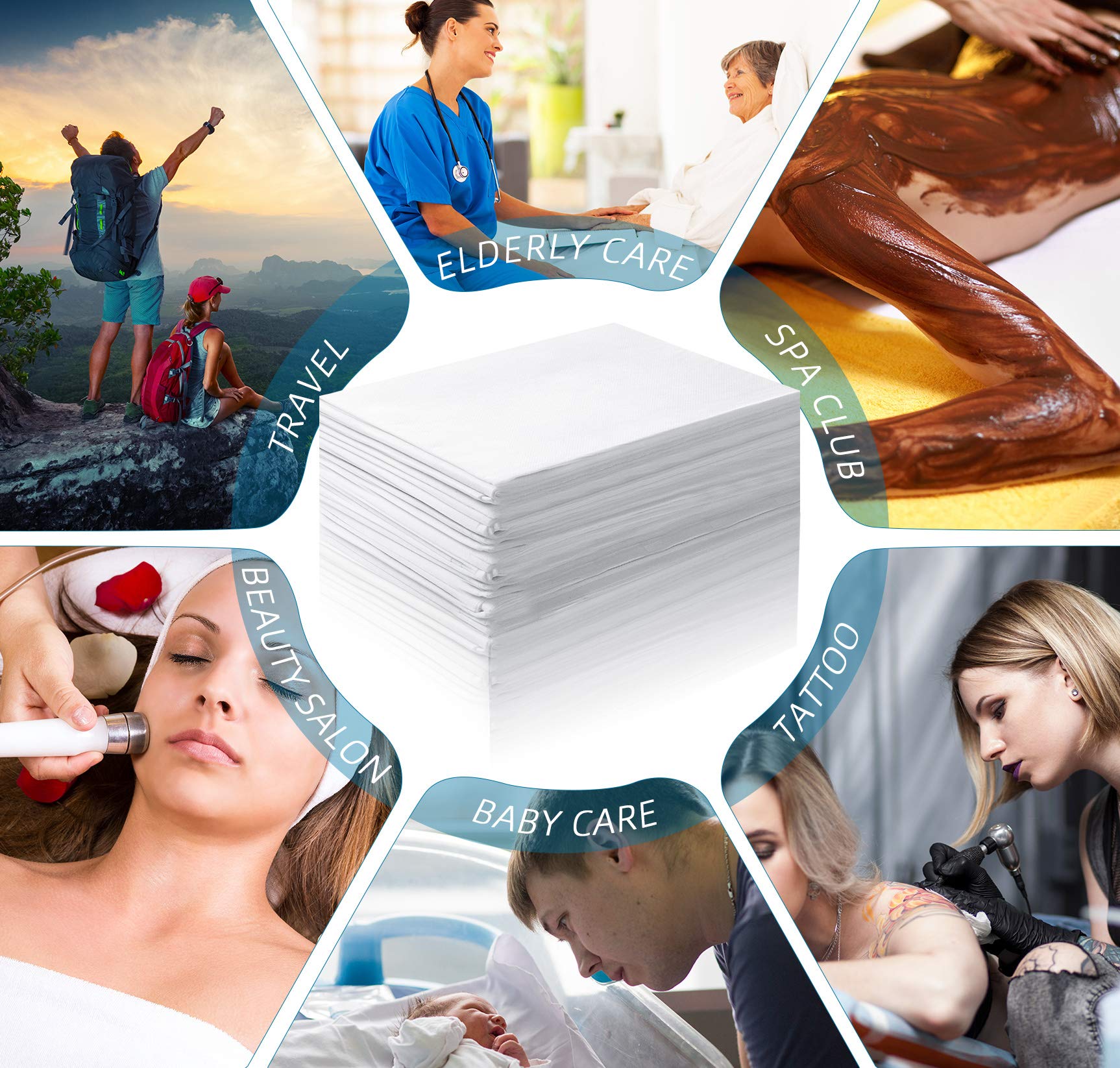 Tatuo disposable bed sheets close-up weave texture for comfortable spa treatments