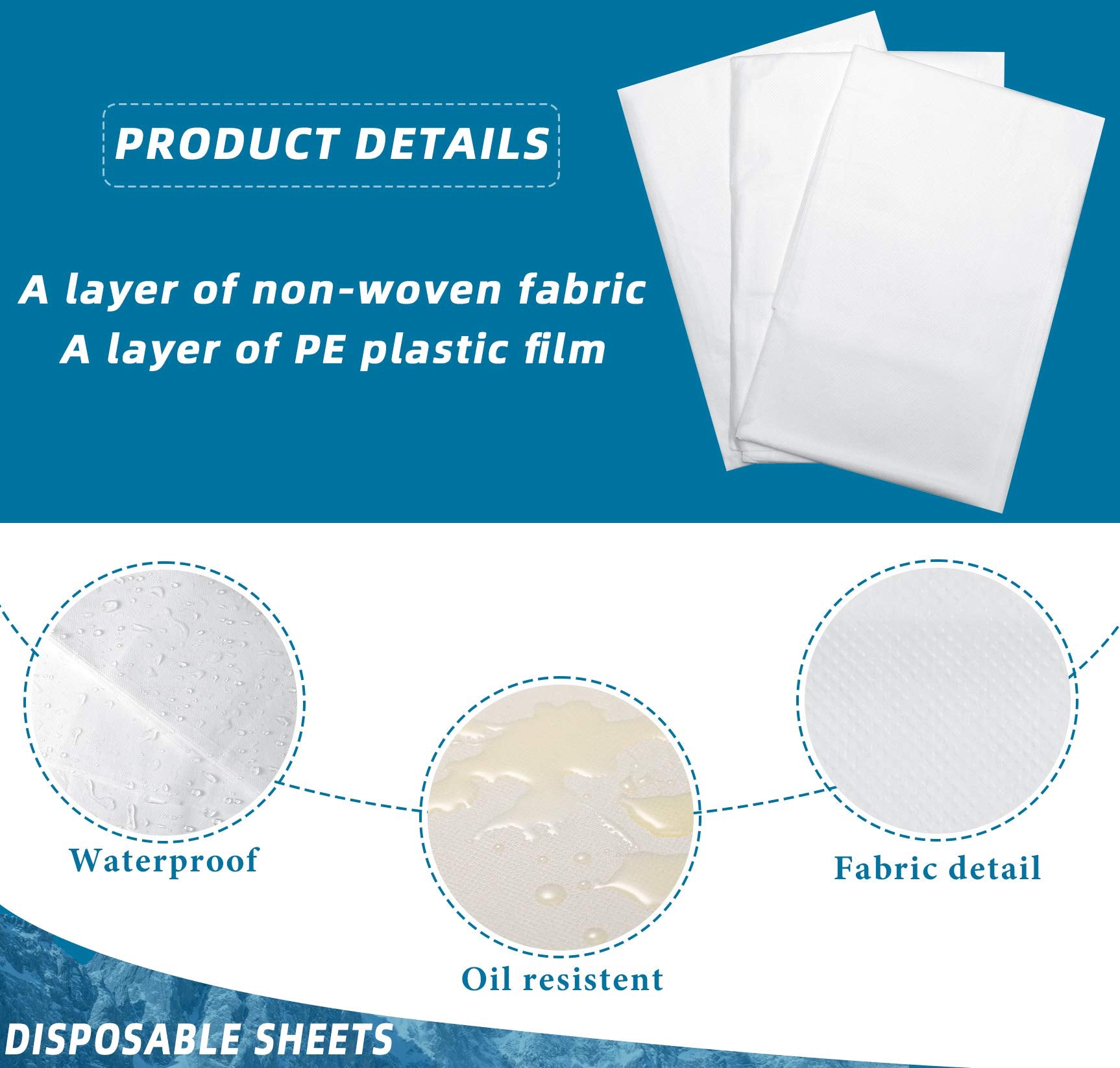Tatuo disposable bed sheets on massage table show clean, breathable coverage for clients
