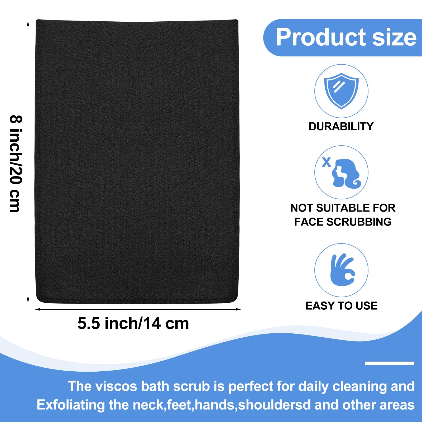 Tatuo exfoliating mitt black pack highlighting 12-piece set for shared use