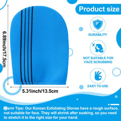 Tatuo Korean exfoliating mitt in blue enhances cleansing and prepares skin for moisturizer