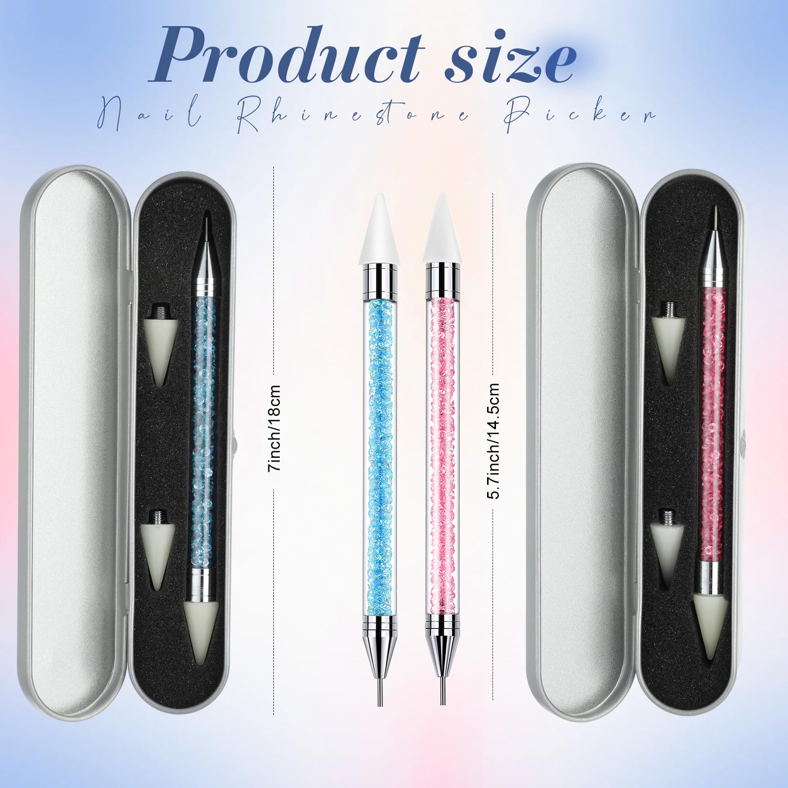 Tatuo nail-art decoration tool with wax-pick tip for gem placement.