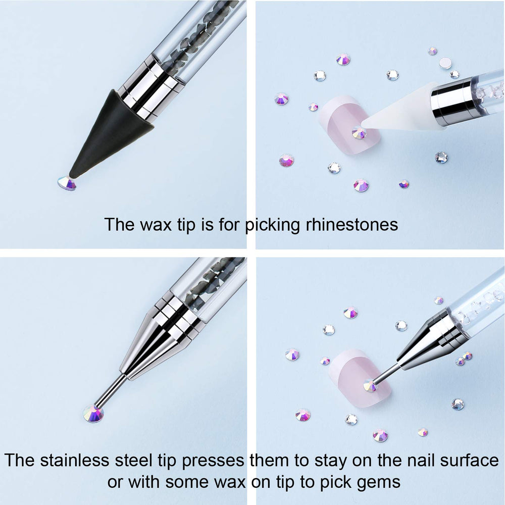 Tatuo dual-ended wax-tip rhinestone picker aids accurate gem placement.