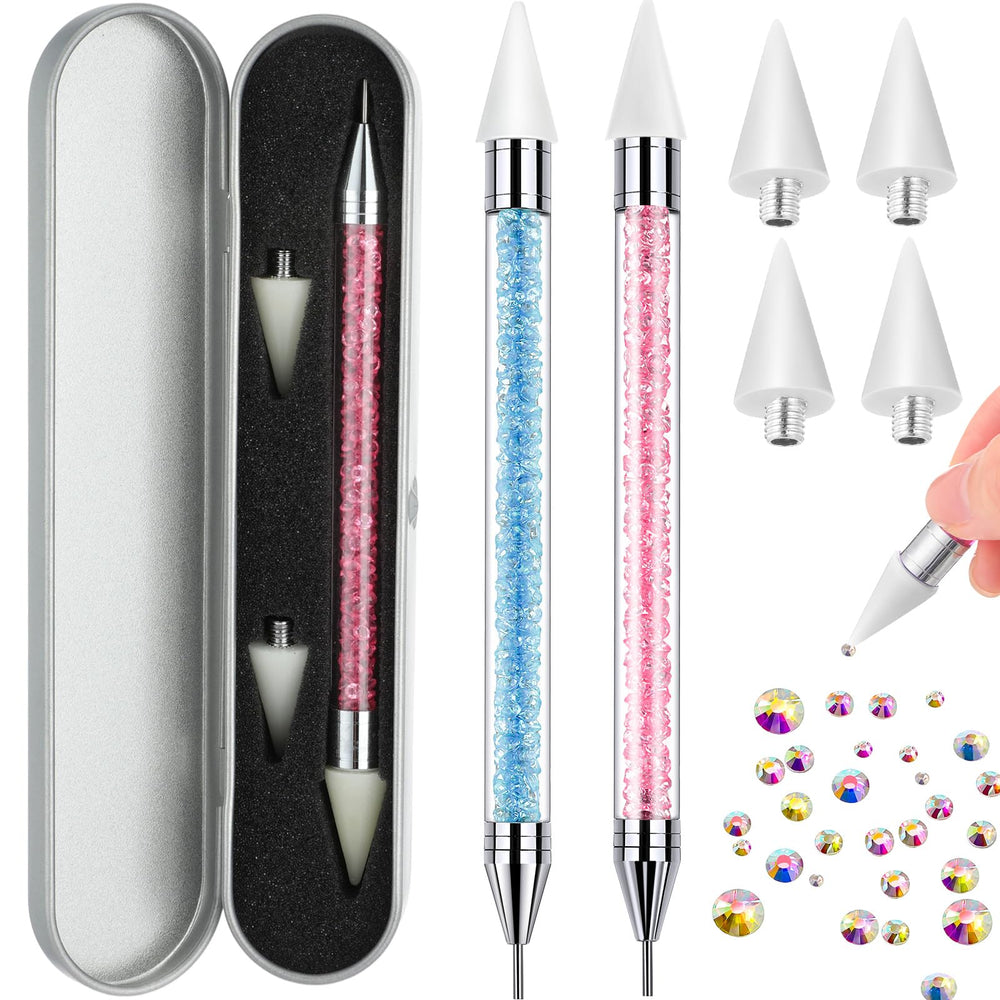 Tatuo rhinestone picker pen dual-ended with wax tip for precise placement.
