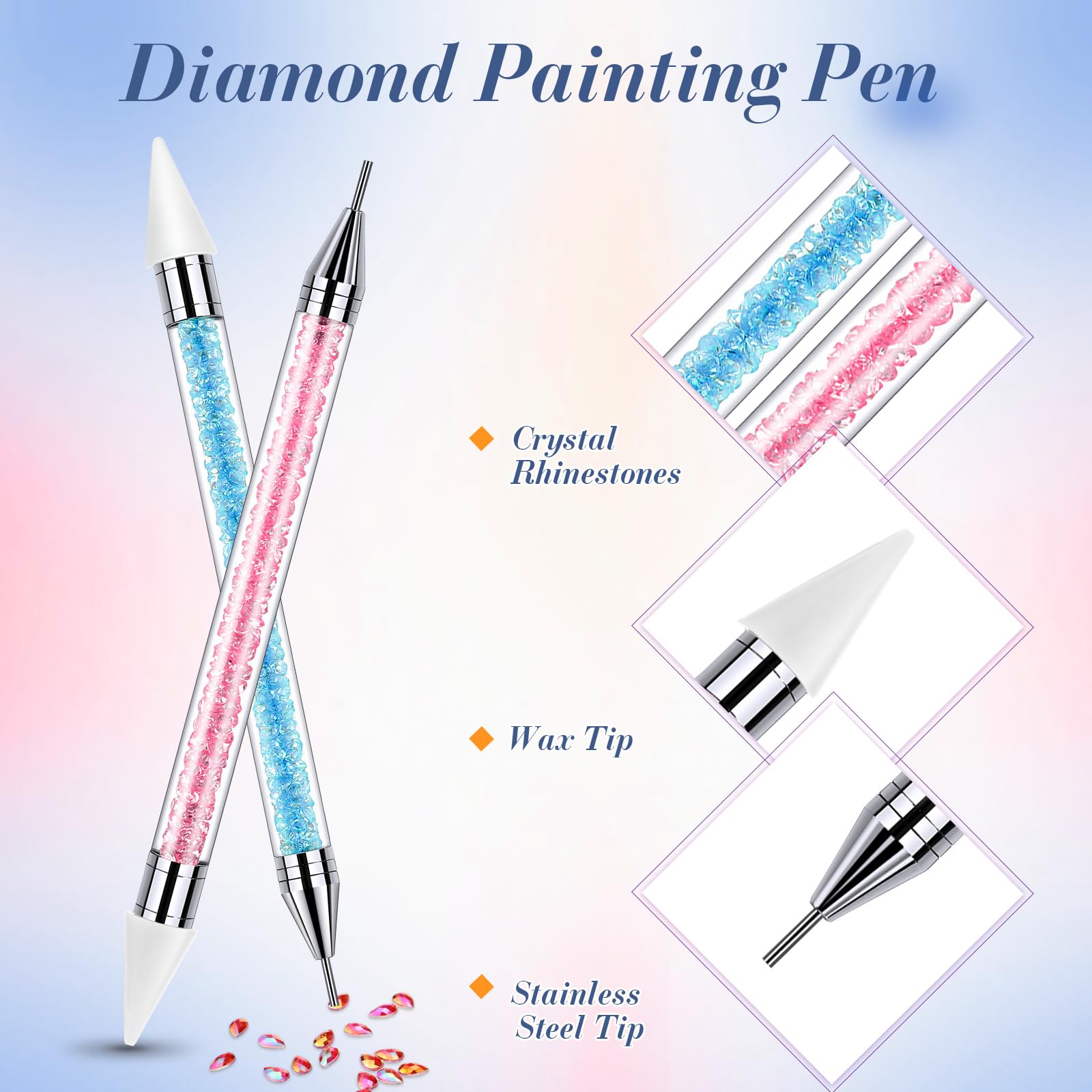 Tatuo rhinestone picker pen with metallic body for durable handling.