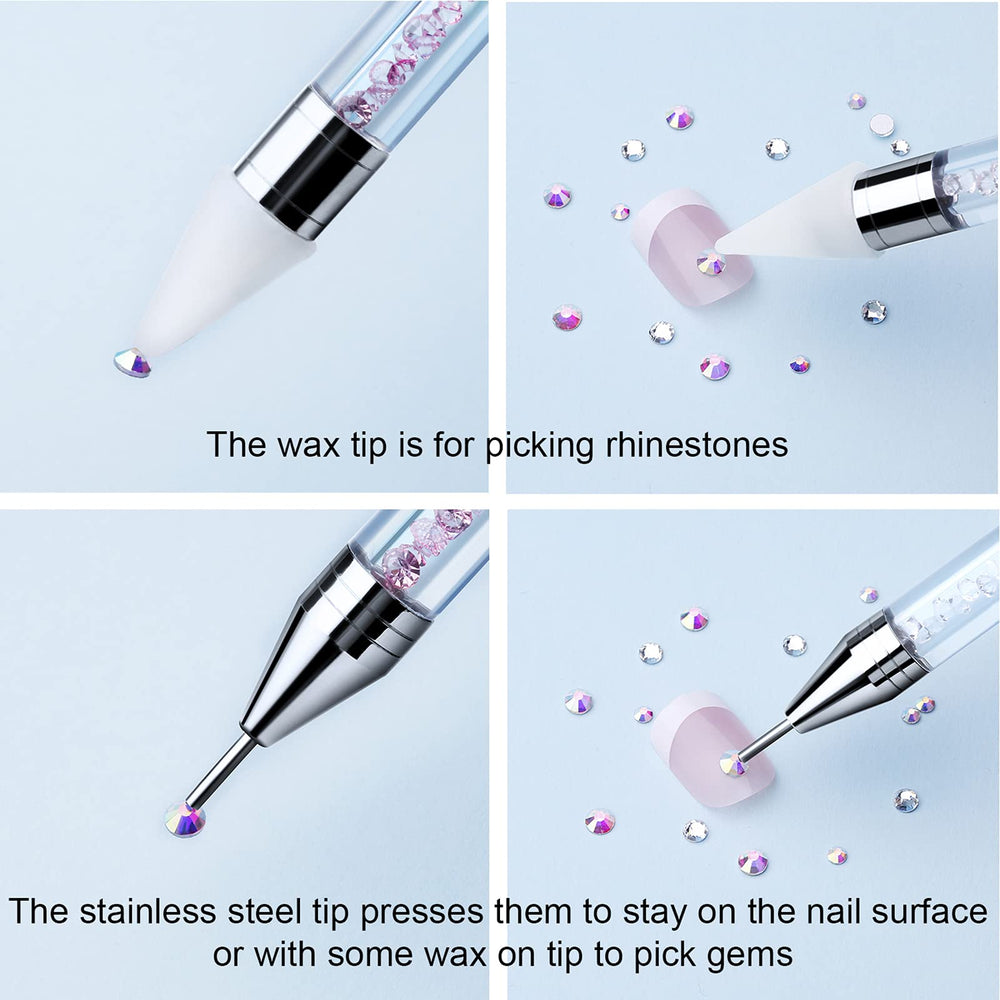 Tatuo rhinestone picker pen for precise gemstone placement on nails.