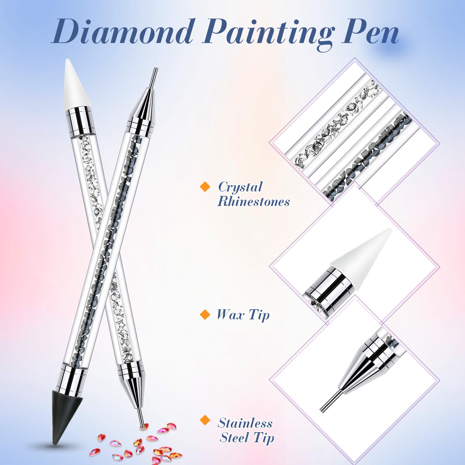 Tatuo stainless steel tip helps secure rhinestones on nails.