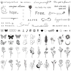 TATUWST inspirational quotes tattoo sheets for daily motivation and style.