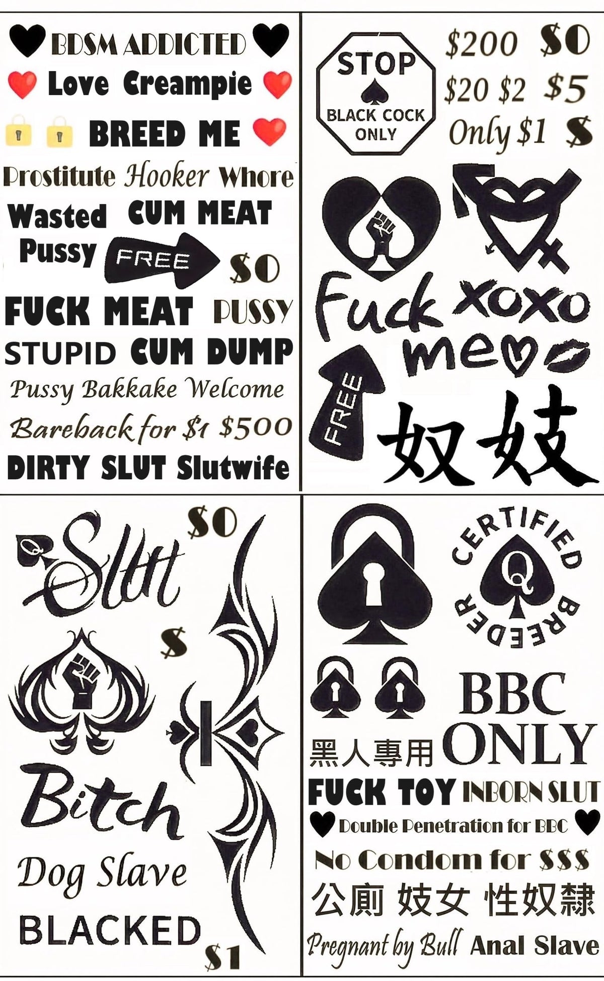 Tavens BBC Queen of Spades tattoo sheet 15x21cm for quick, removable body art.