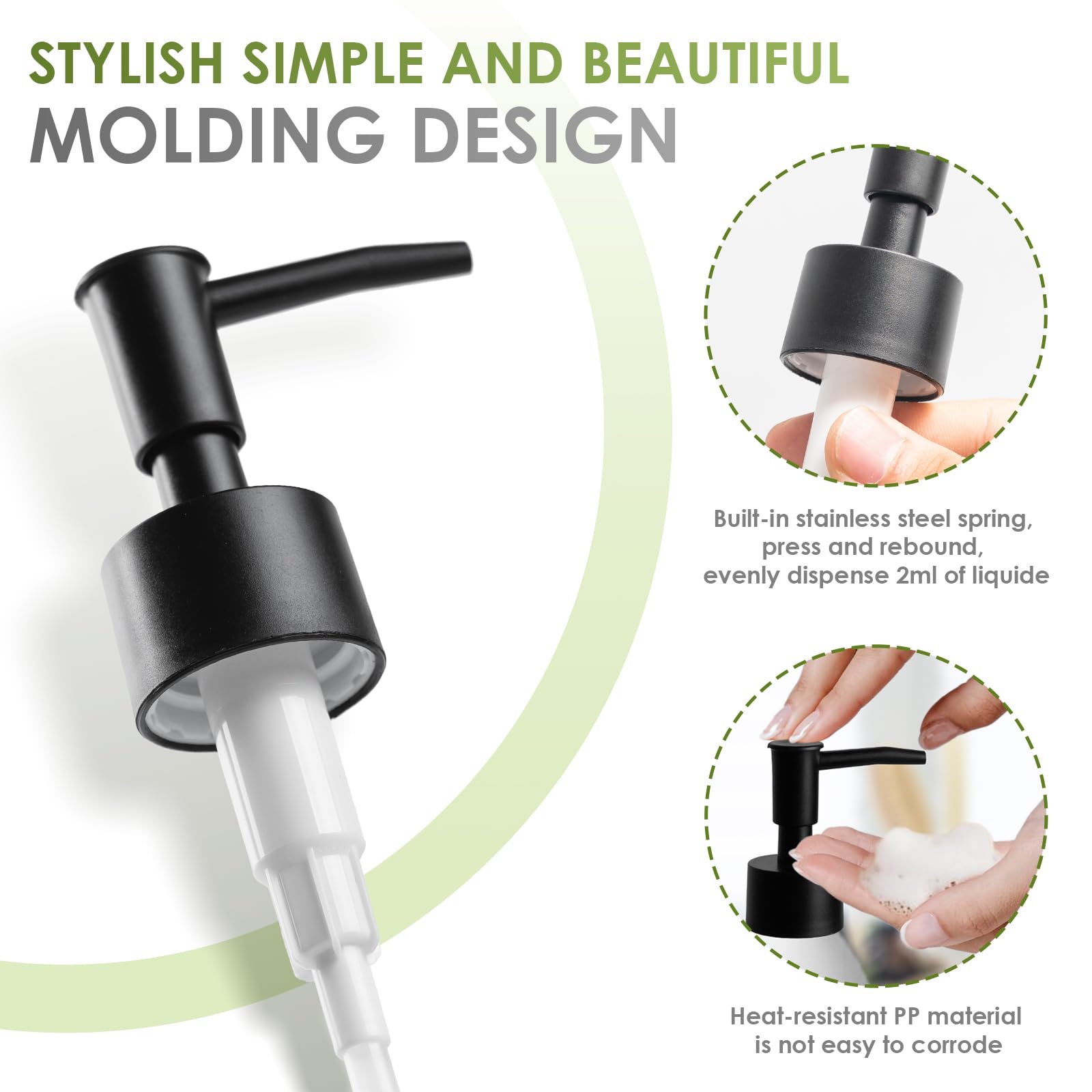 Tawoimle stainless steel spring with heat-resistant PP supports frequent use.