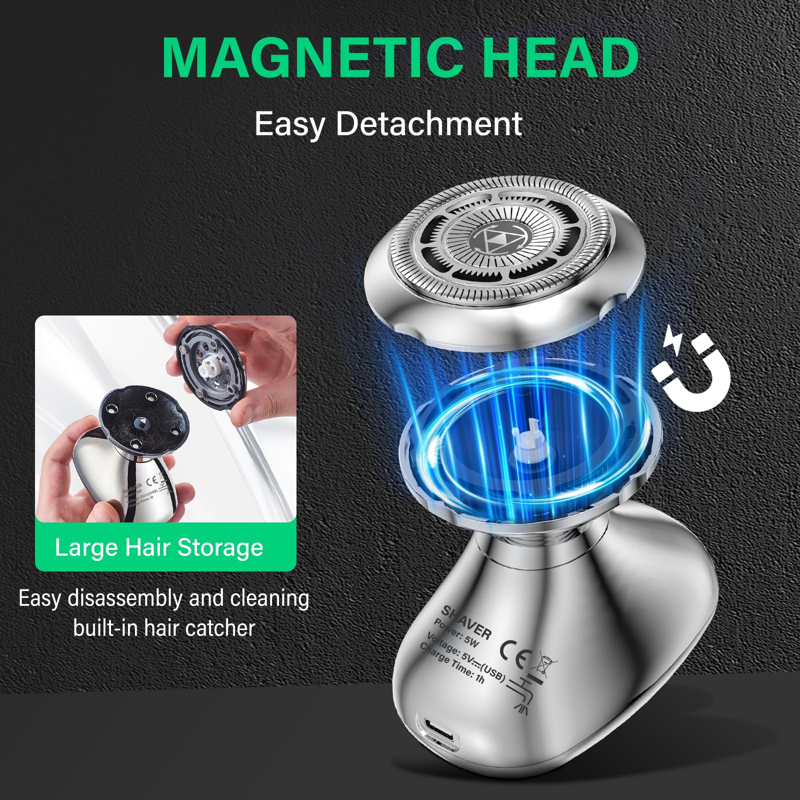 TAYAYO electric razor anti-clog sensor helps prevent tangles during use.