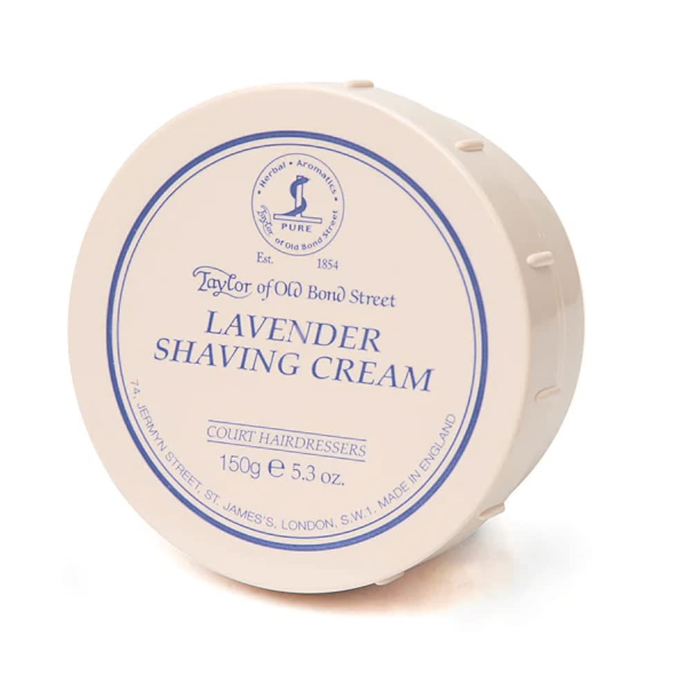Taylor of Old Bond Street Lavender shaving cream bowl front view for classic ritual