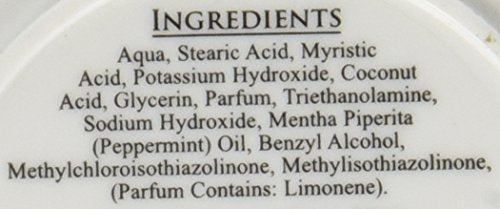 Taylor of Old Bond Street Peppermint Shave Cream jar closeup highlighting refreshing cooling sensation