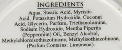 Taylor of Old Bond Street Peppermint Shave Cream jar closeup highlighting refreshing cooling sensation