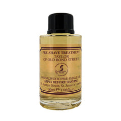 Taylor of Old Bond Street Sandalwood Pre Shave Oil being applied for a comfortable shave