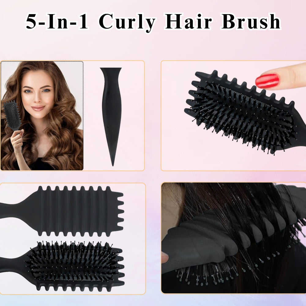 TAZ USA Curl Defining Brush dual-bristle closeup for controlled detangling