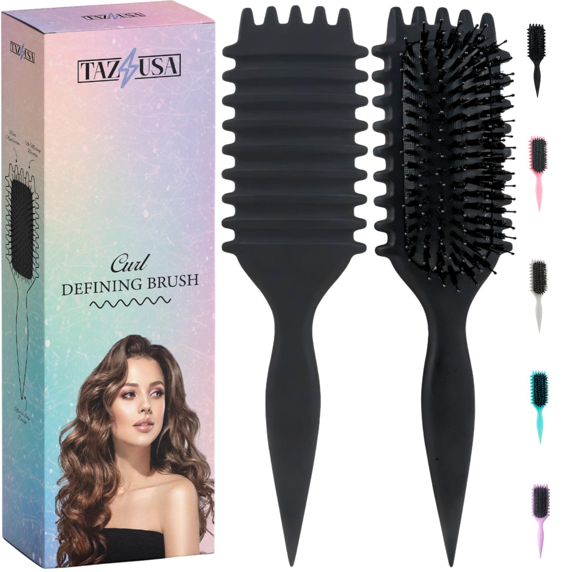 TAZ USA Curl Defining Brush on wet hair for styling curls