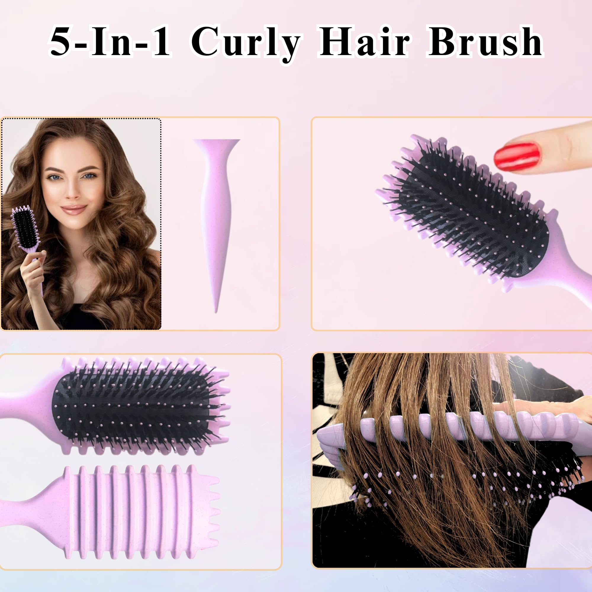 TAZ USA Curl Defining Brush heatless curls option for gentle styling.
