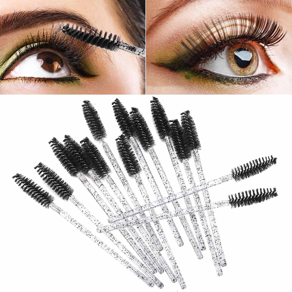 Tbestmax bendable brush head demonstrates flexible angles for easy lash and brow grooming.