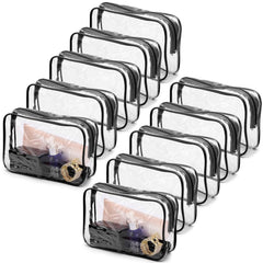 Tbestmax clear cosmetic bag open showing easy access and quick packing