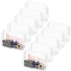 Tbestmax clear cosmetic bags 10-pack for easy contents visibility and quick packing