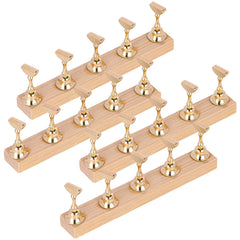 Tbestmax nail stand set with wood base provides stable professional practice display.