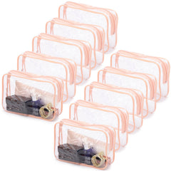 Tbestmax peach pink clear cosmetic bags packaging and size aid organized packing