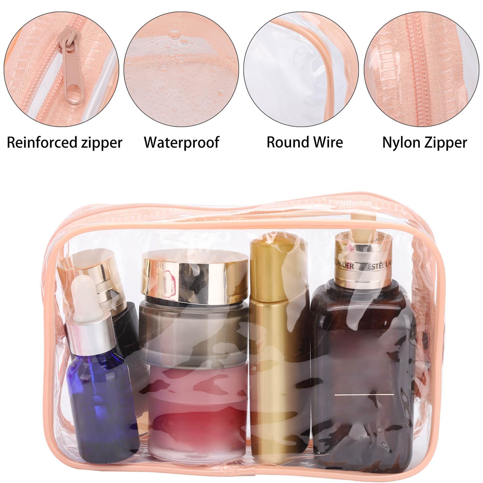 Tbestmax peach pink travel toiletry bag ideal for vacations and stays